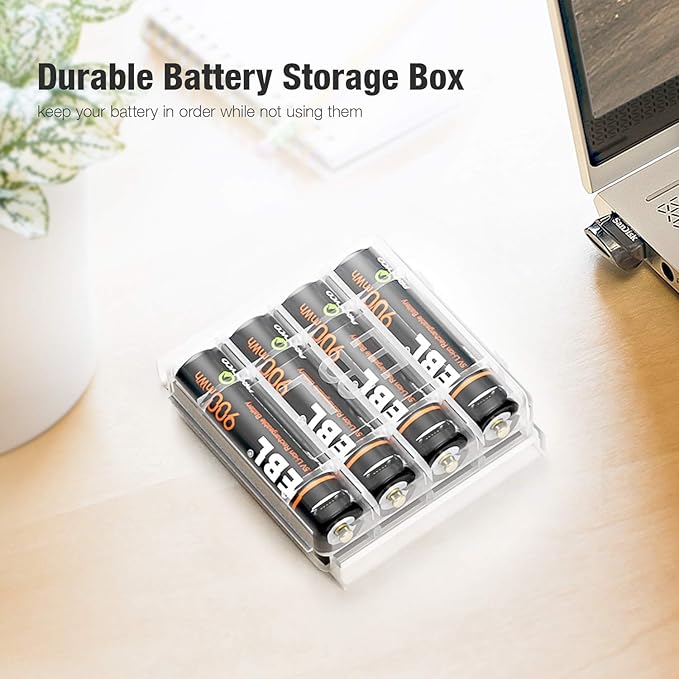 EBL Micro USB Rechargeable AAA Lithium Batteries 1.5V 600mAh - 4 Pack