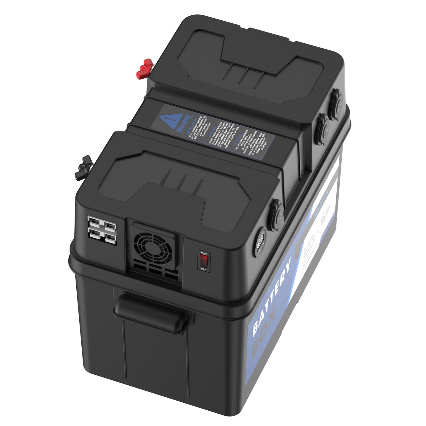Battery Box with Build-in 230V 500W Inverter AC Outlet and 12V outlets for Marine, Camping, RV, Trailer, Boat and Home use