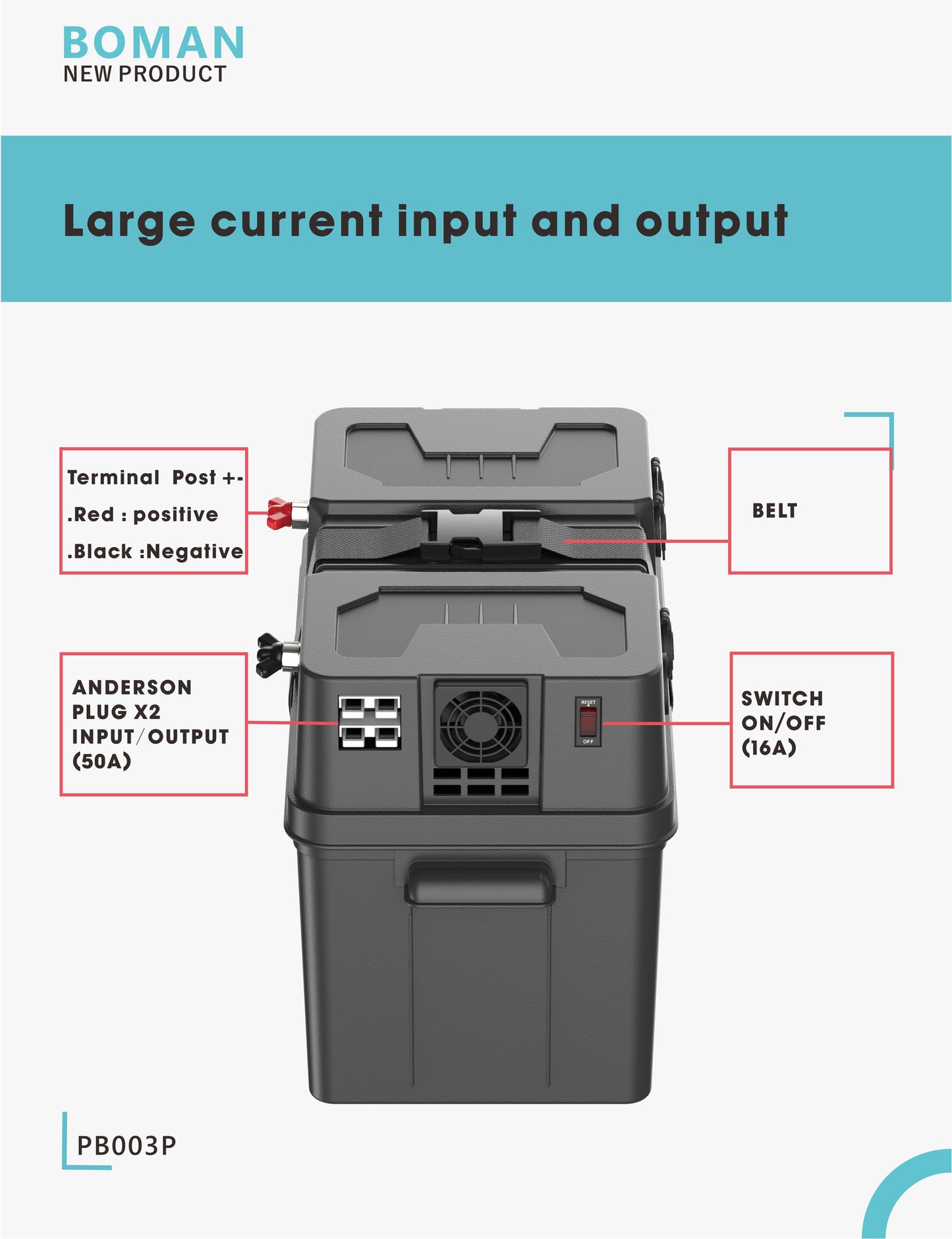 Battery Box with Build-in 230V 500W Inverter AC Outlet and 12V outlets for Marine, Camping, RV, Trailer, Boat and Home use