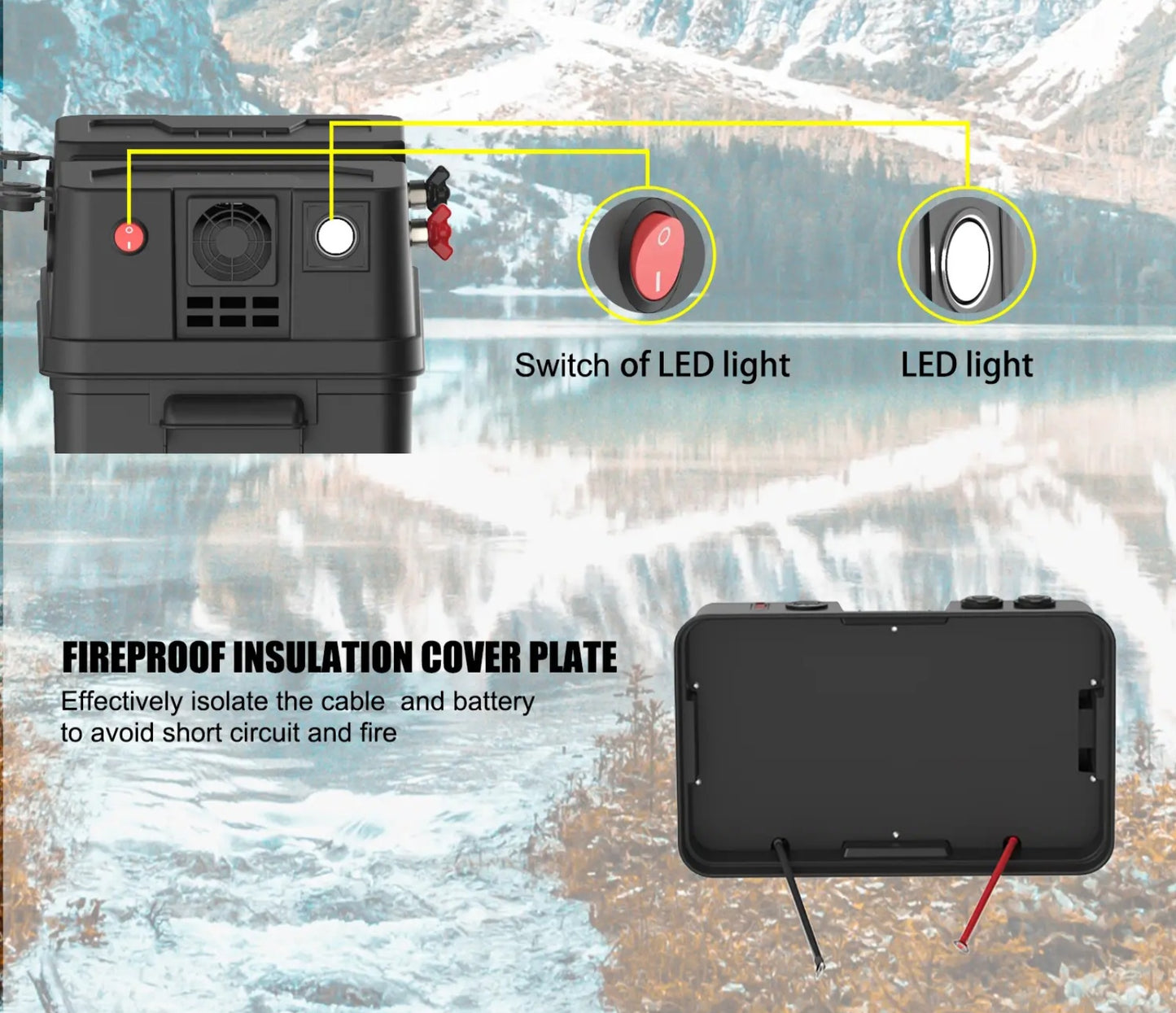 Battery Box 12V supply for Camping, Caravan, RV, Trailer, Boat Marine,Fishing and Home