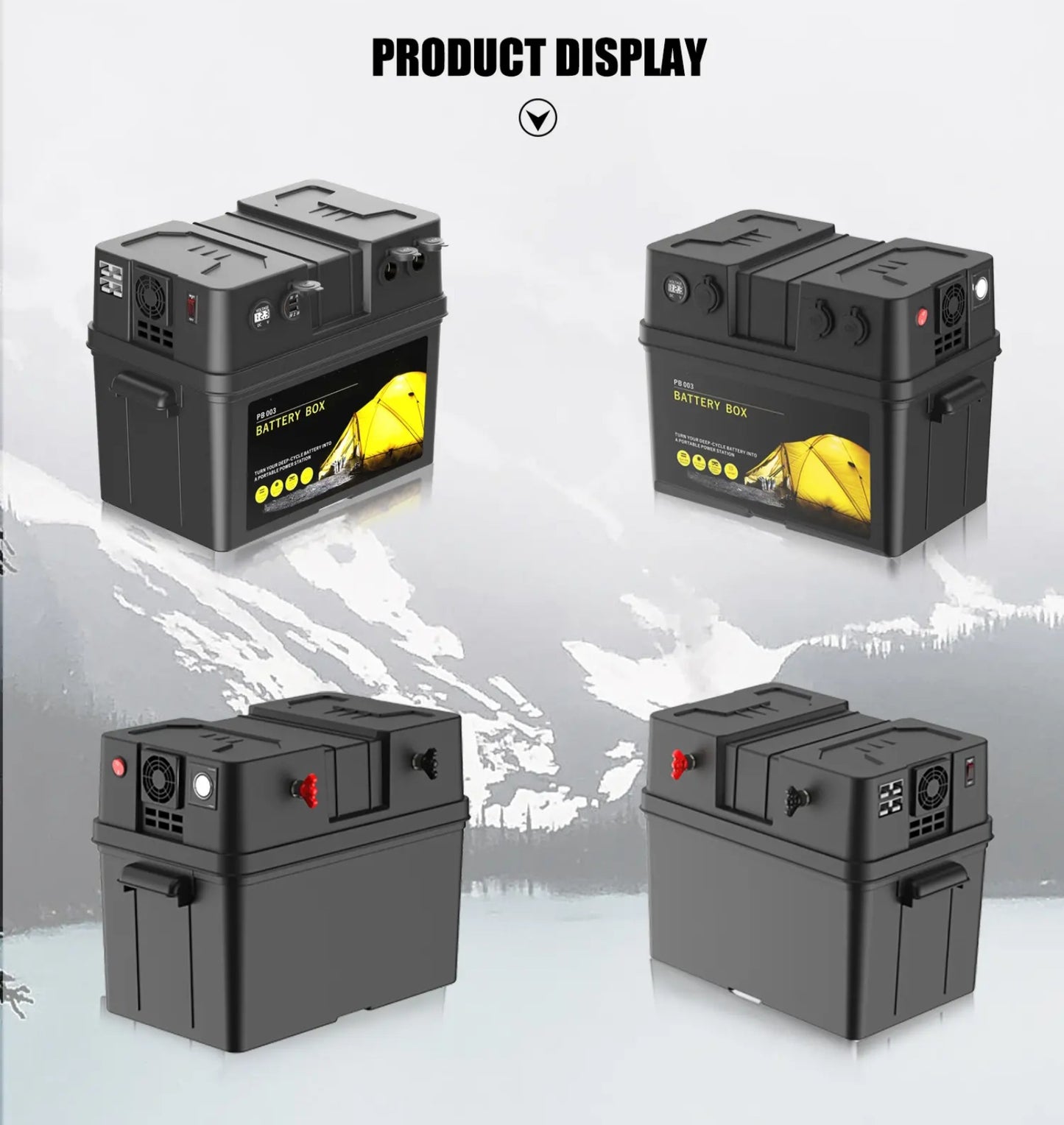 Battery Box 12V supply for Camping, Caravan, RV, Trailer, Boat Marine,Fishing and Home