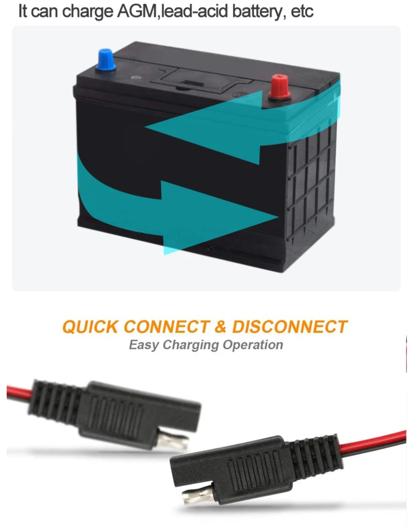 6V/12V 5A Battery Charger with LCD Display