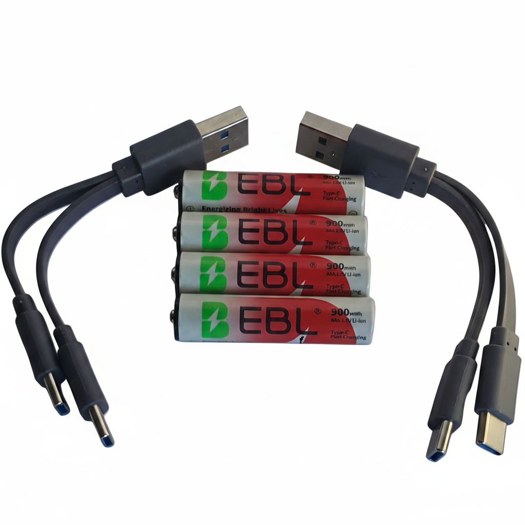 EBL usb-C Rechargeable AAA 600mAh Lithium-ion battery 4 pack