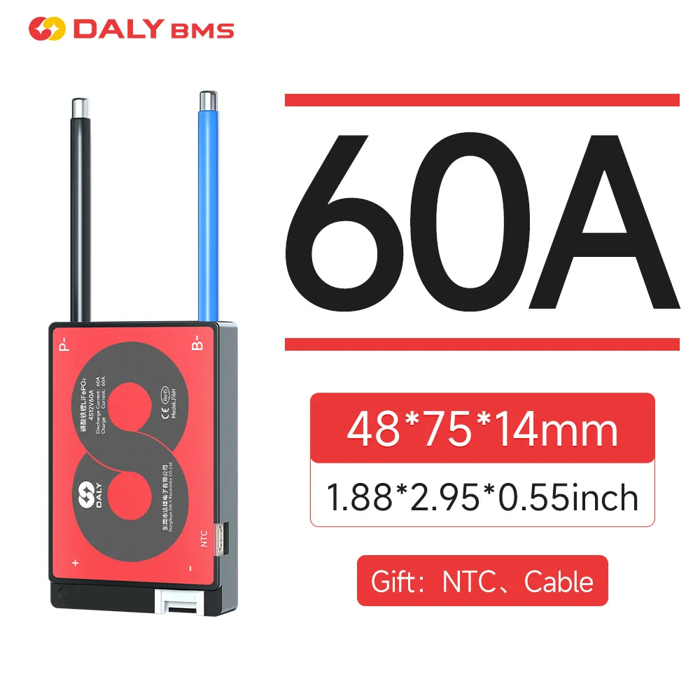 DALY 4S-16S BMS 15A to 200A Protection Board with Balance Wire and Temperature Sensor for Lithium Battery Pack