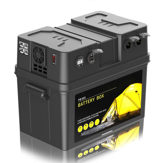 Battery Box 12V supply for Camping, Caravan, RV, Trailer, Boat Marine,Fishing and Home