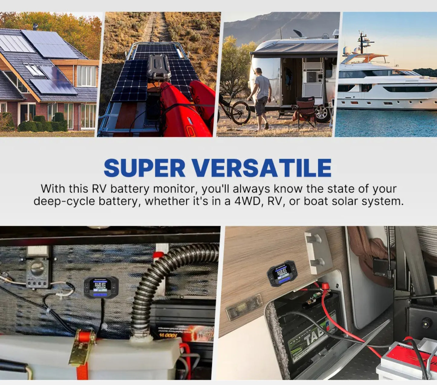 ATEM POWER 12V 200A High Precision Battery Capacity Indicator Monitor