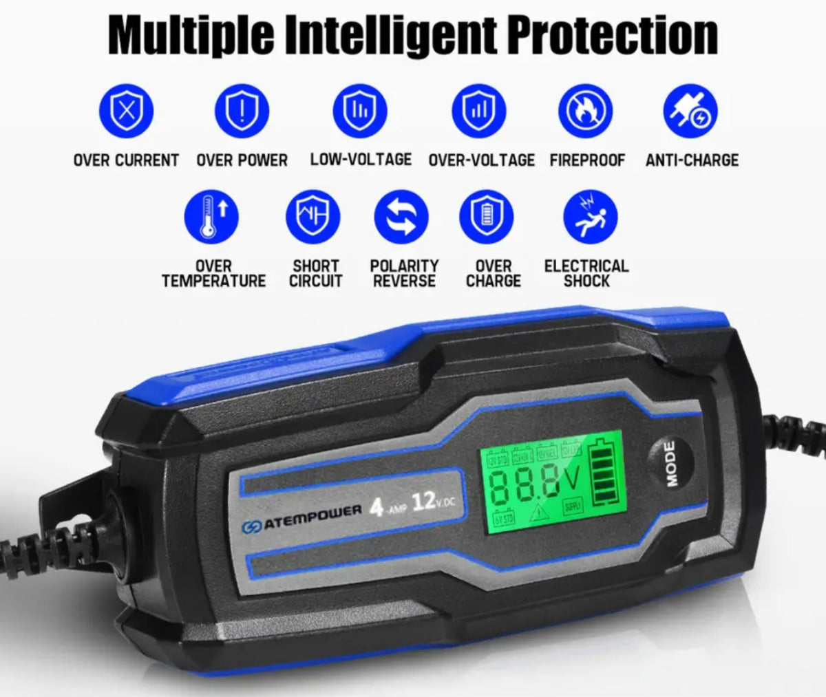 Atem power Smart Battery Charger 4A 6V/12V