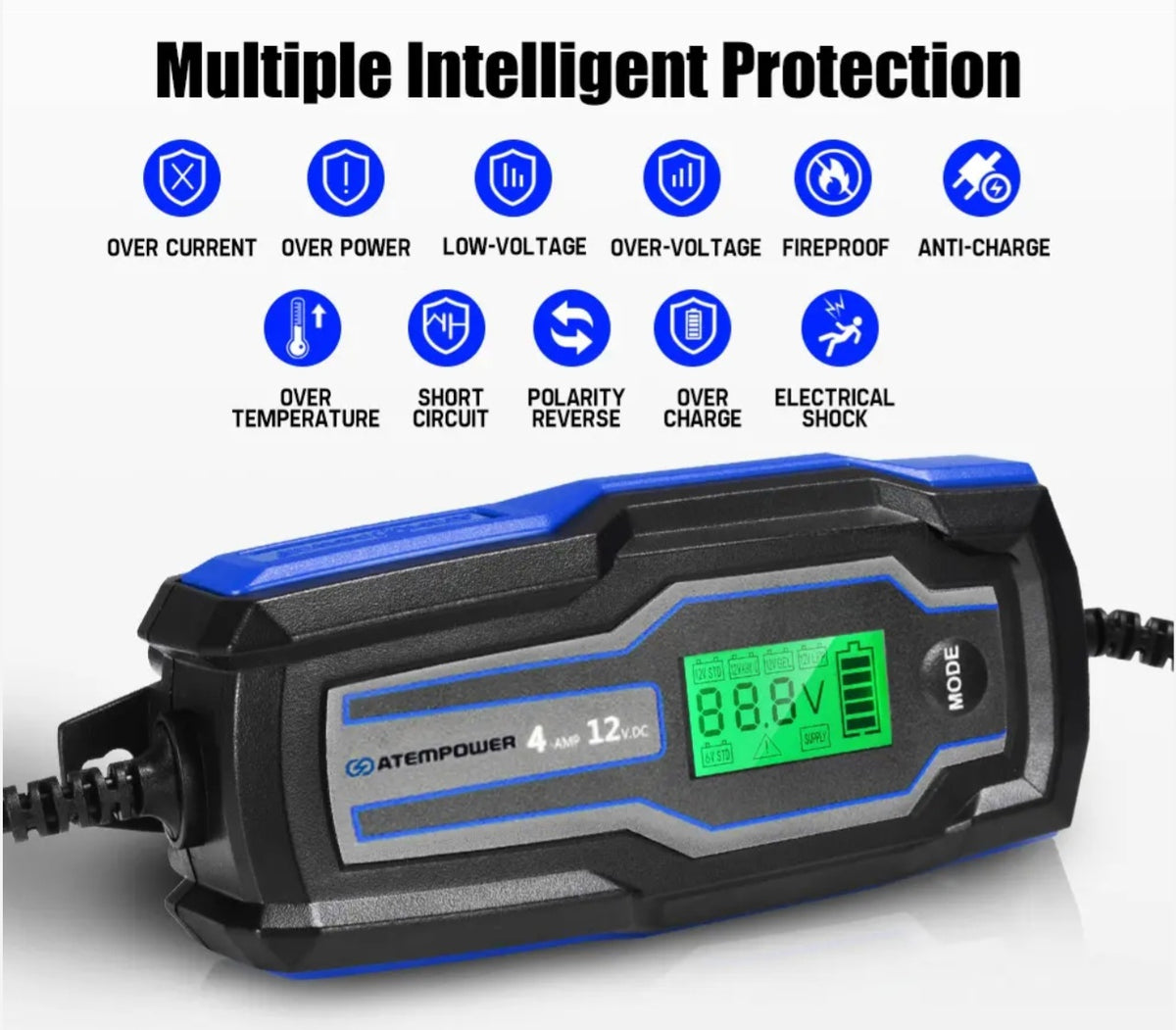 Atem power Smart Battery Charger 4A 6V/12V
