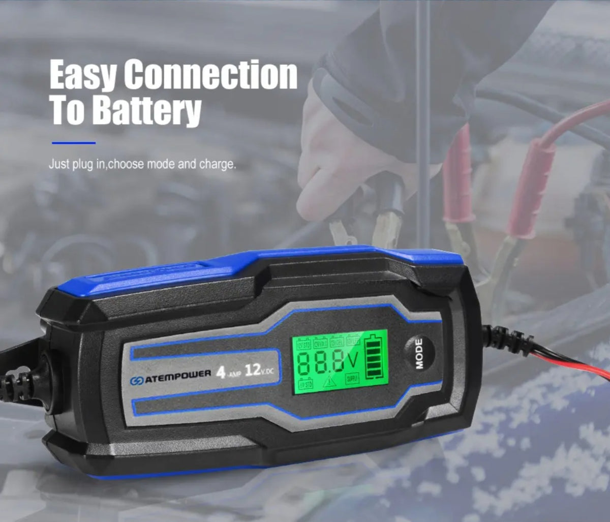 Atem power Smart Battery Charger 4A 6V/12V