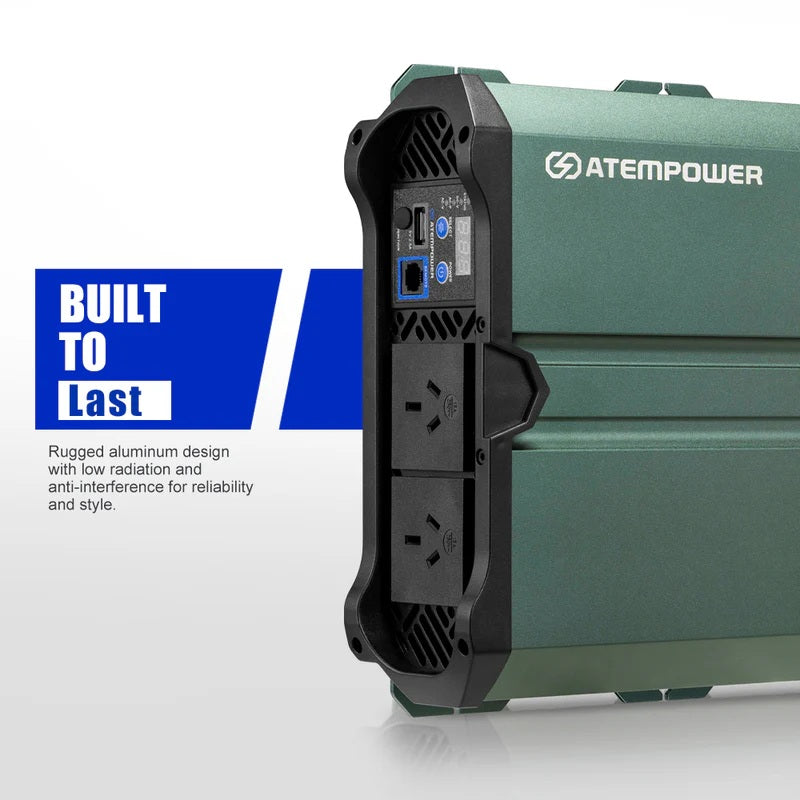 Atem Power 2000W/4000W Pure Sine Wave Inverter 12V to 240V, Unwavering Power with LCD Display & Multi-Protection, Built-in 2 South Africa AC Outlets, USB Port & Silent Smart Cooling System for Off-Grid