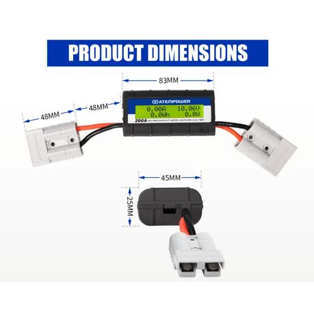 ATEM POWER 12V 200AMP Power Analyzer High Precision, Watt Voltage Amp Meter