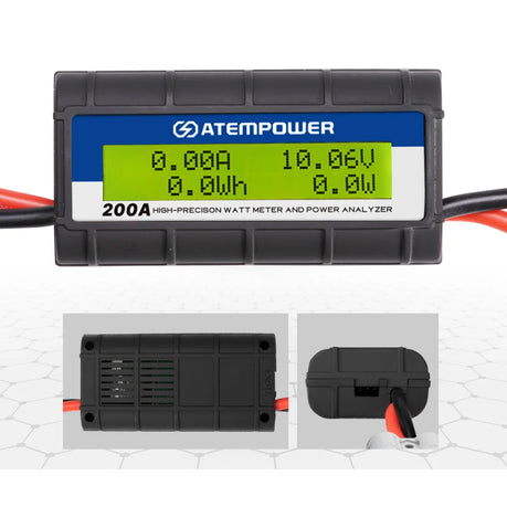 ATEM POWER 12V 200AMP Power Analyzer High Precision, Watt Voltage Amp Meter